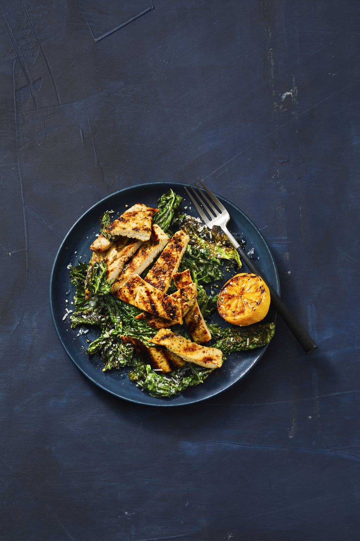 grilled lemony chicken and kale