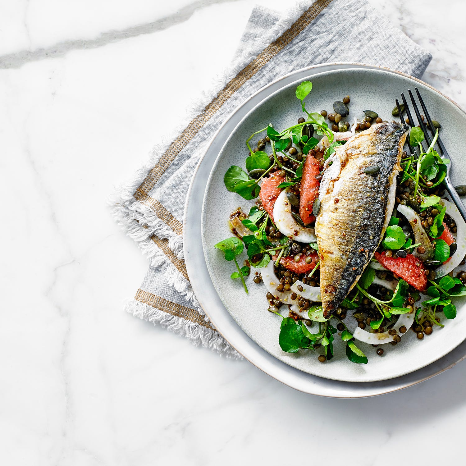 best summer salads grilled mackerel, grapefruit and fennel salad