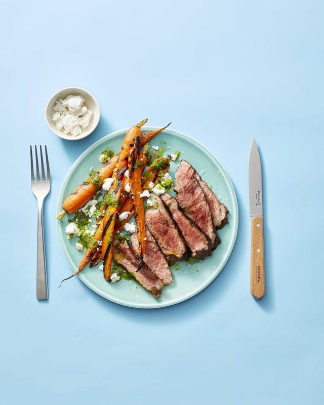 grilled moroccan steak and carrots