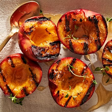 Grilled Peaches grilled peaches with honey and herbs