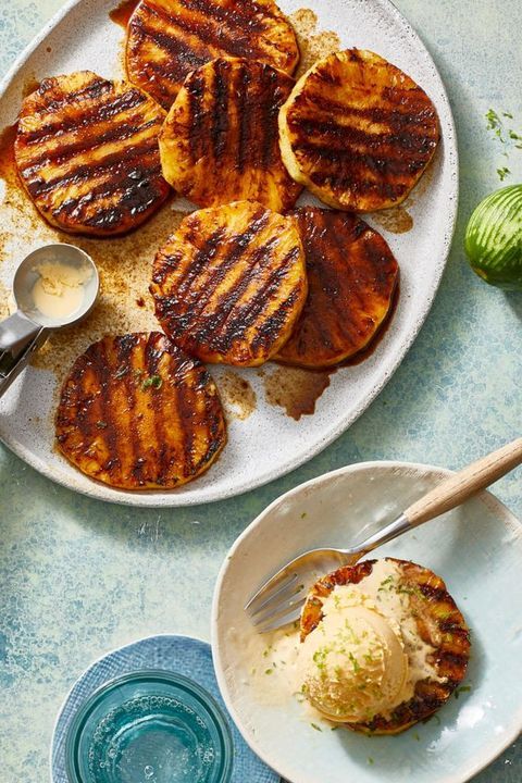 best healthy dessert recipes   grilled pineapple with ice cream