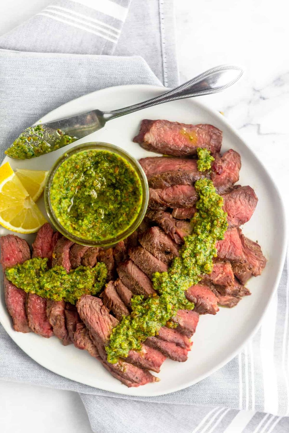 Chimichurri Steak and Pepper Skillet - Wholesomelicious
