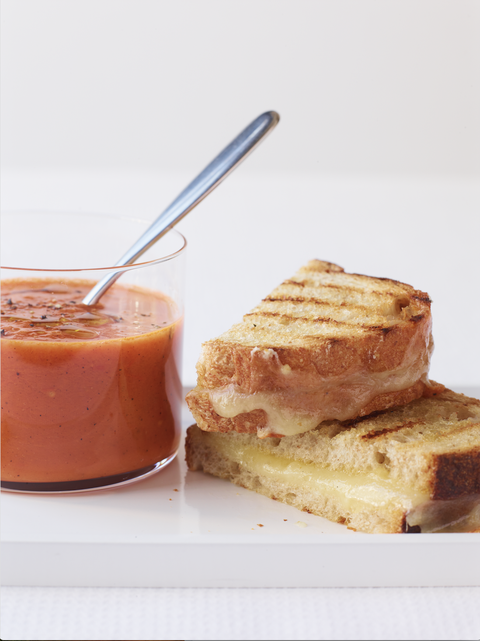 grilled tomato soup and cheddar sandwiches