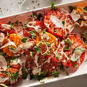 grilled tomatoes with tahini caesar