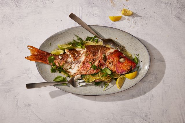 grilled red snapper with lemon and herbs