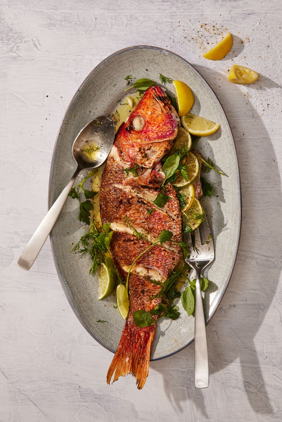 grilled red snapper with lemon and herbs