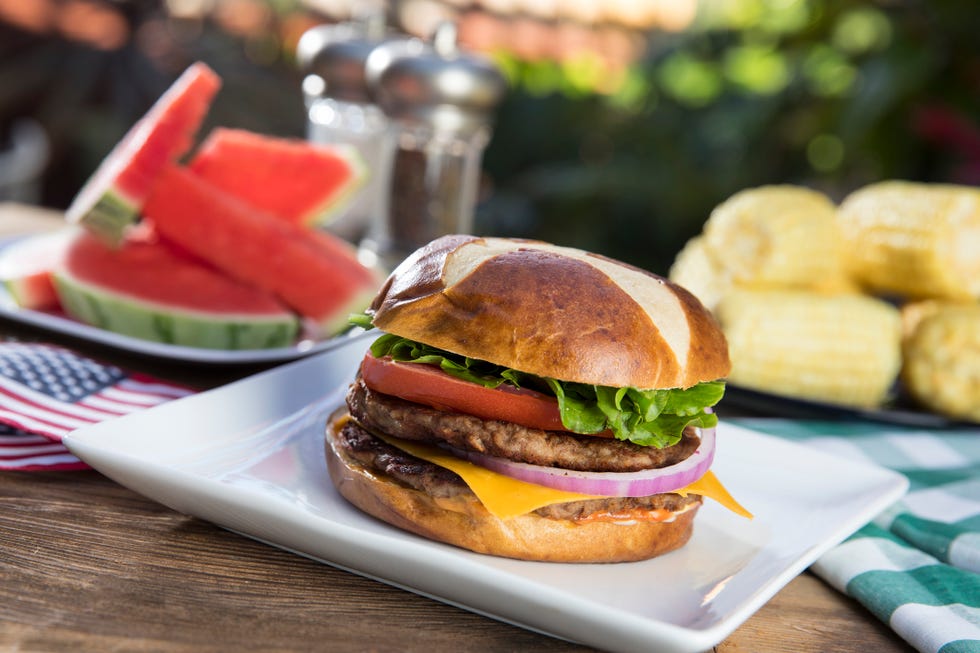 grilling recipes best burger with watermelon and corn on the cob