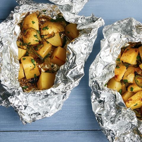 grilling recipes poblano potato bundles