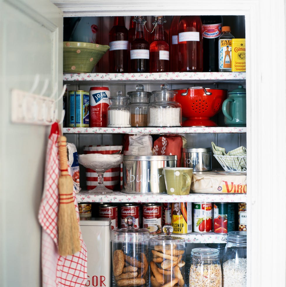 Groceries in a cupboard