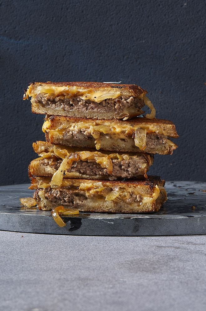 ground beef stacked patty melts