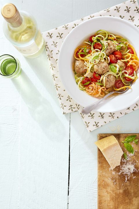 chicken meatball and vegetable noodle soup