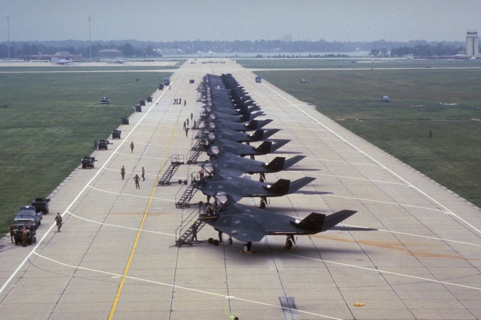 Row of Stealth Fighters