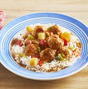 ground pork recipes sweet and sour meatballs over rice
