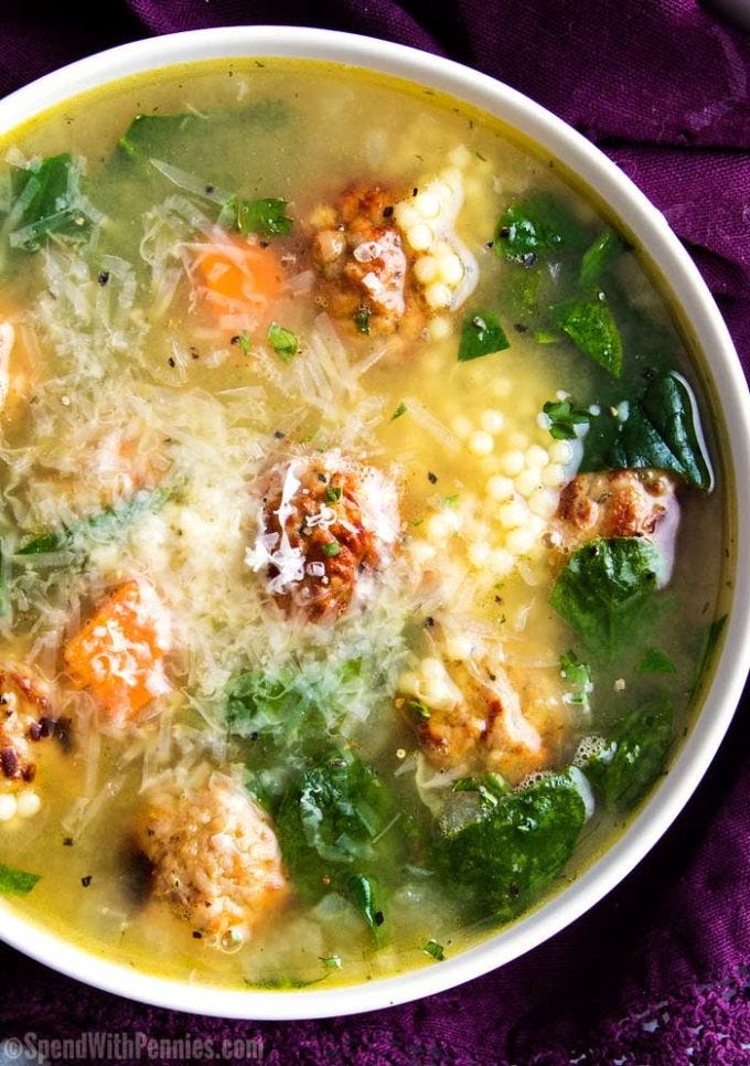 Easy Slow Cooker Italian Wedding Soup - Cozy Country Living