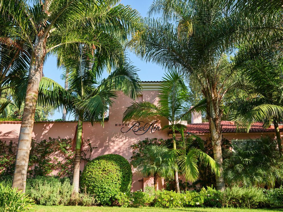 the exterior of hotel bel air