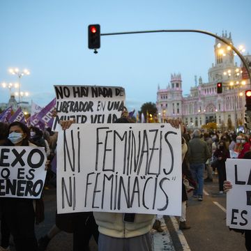 demonstrations in spain against male violence for the 25 n