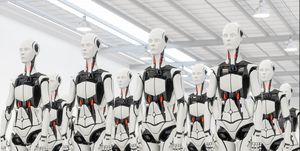 Group of robots in Warehouse