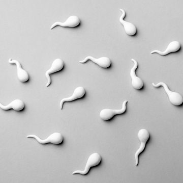 Group of sperm on gray background