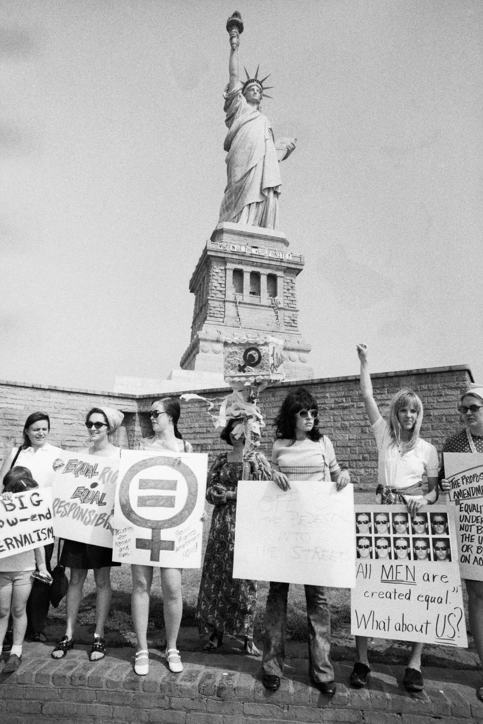 women's liberation demonstration at statue of liberty