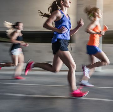 group of women running outdoors