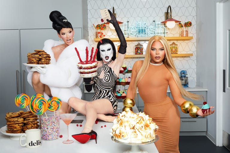 drag race all star cast in the delish kitchens