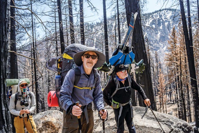 alta journal walker expedition, author robert roper, center, guide sp parker, right, and photographer spencer harding, left, set out from grover hot springs on the first day