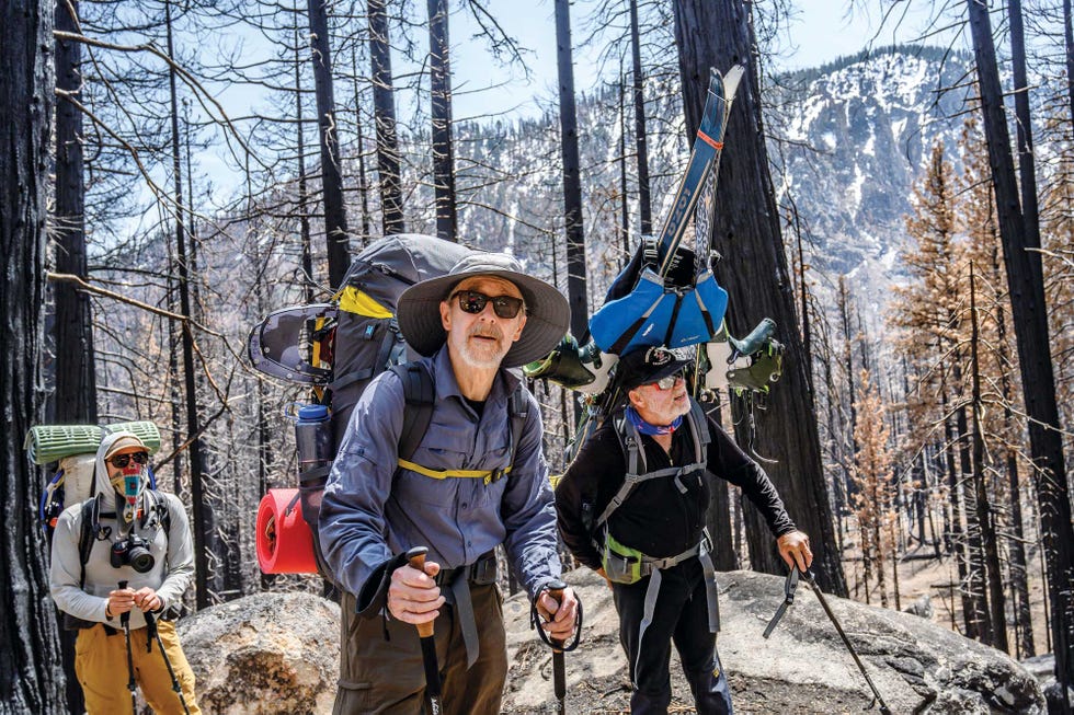 alta journal walker expedition, author robert roper, center, guide sp parker, right, and photographer spencer harding, left, set out from grover hot springs on the first day