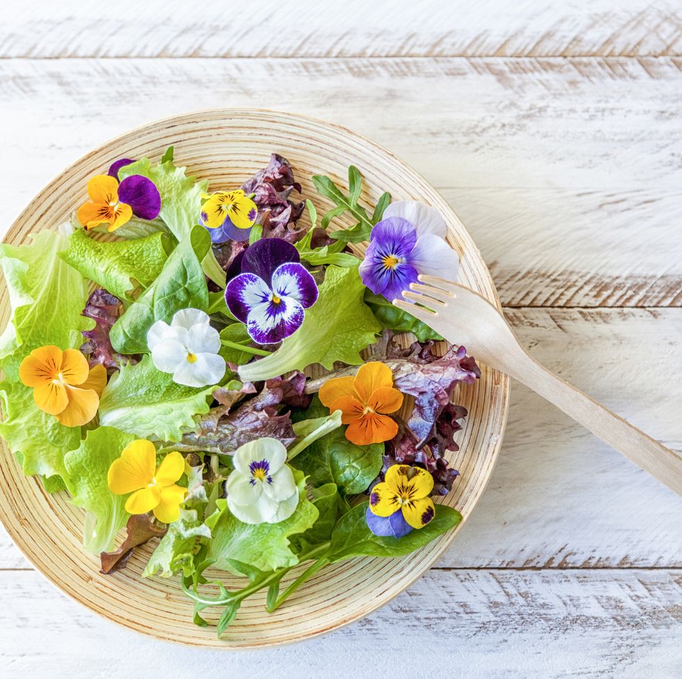 grow fruit and vegetables in post edible flowers