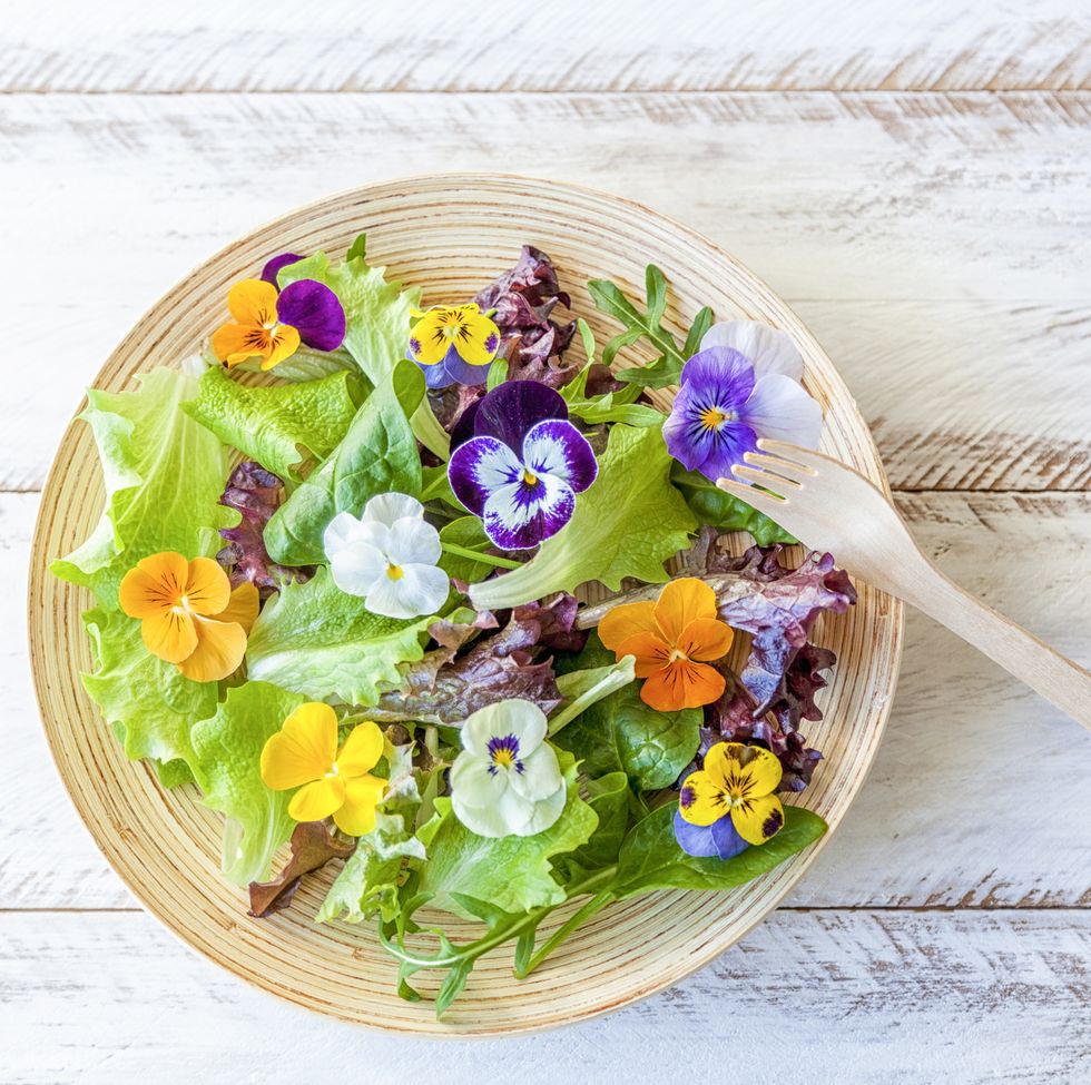 grow fruit and vegetables in post edible flowers
