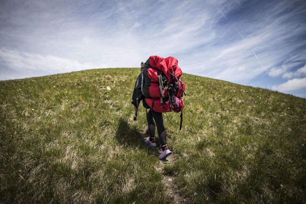 Hiking equipment, Mountainous landforms, Mountain, Backpacking, Adventure, Hiking, Sky, Wilderness, Fell, Mountaineer, 