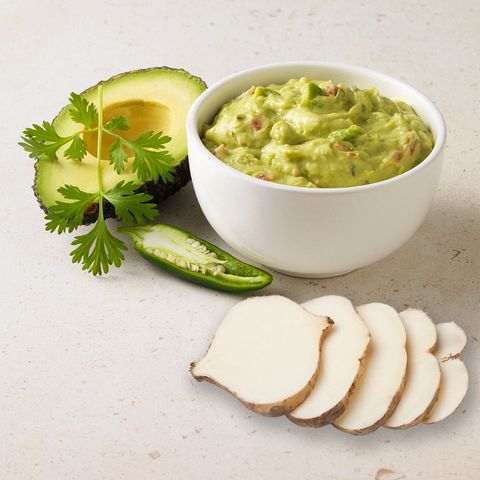 guacamole with vegetable chips