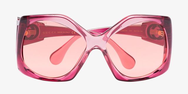 pink oversized round sunglasses gucci browns