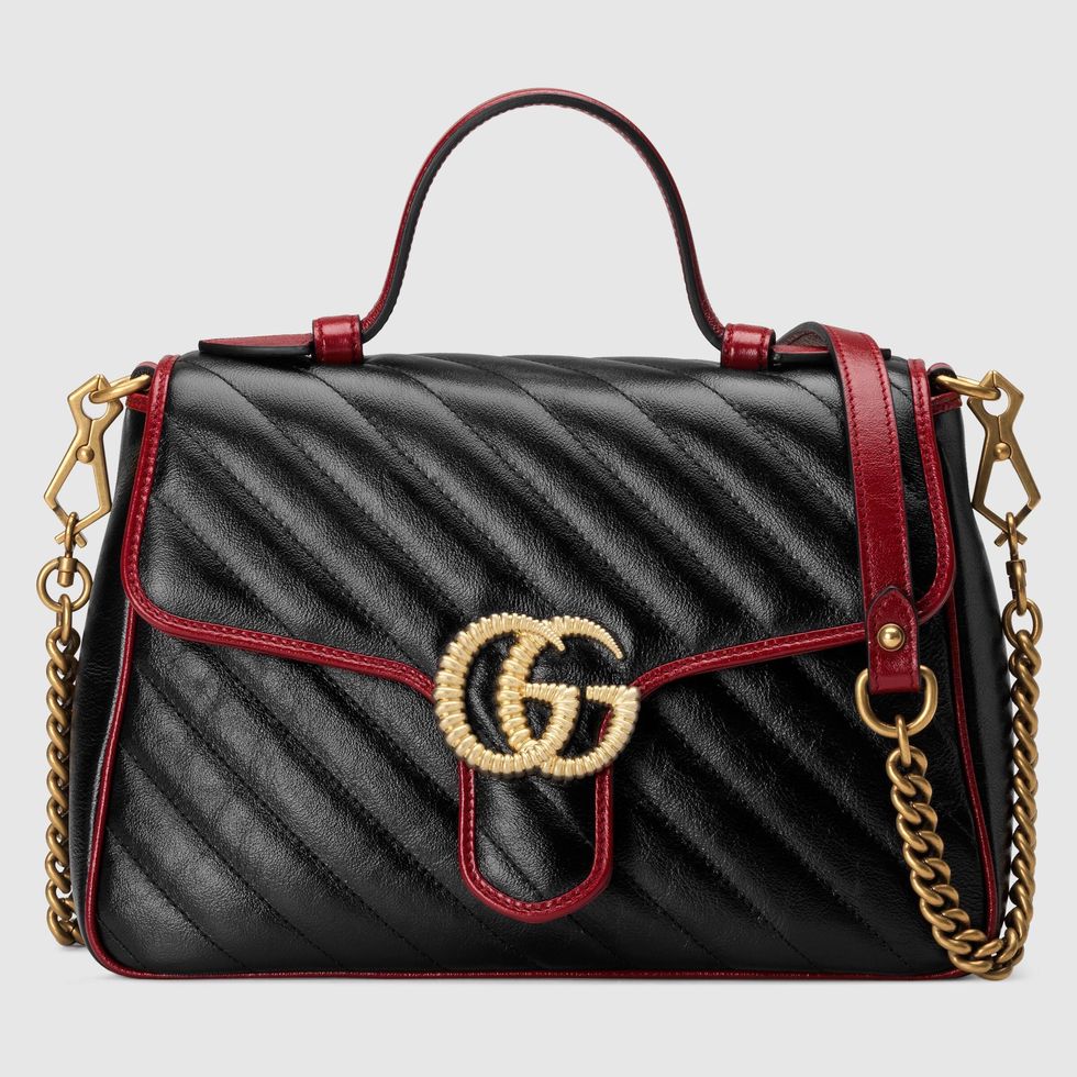 Gucci GG Marmont：時髦雙色拼接包