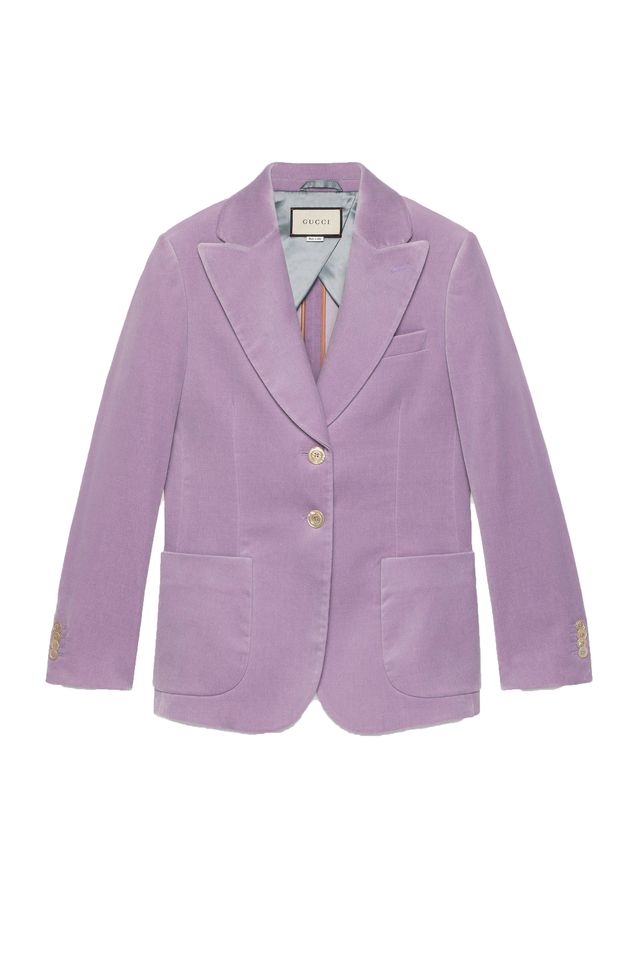 Clothing, Outerwear, Blazer, Jacket, Purple, Sleeve, Violet, Button, Formal wear, Suit, 