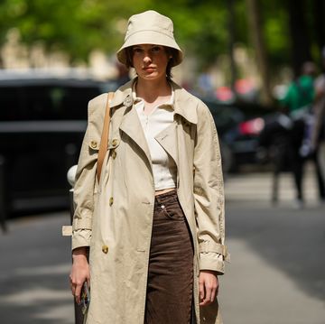 woman wearing a trench coat