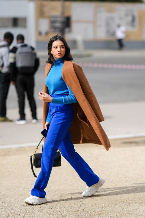 cobalt and camel street style for best winter outfits