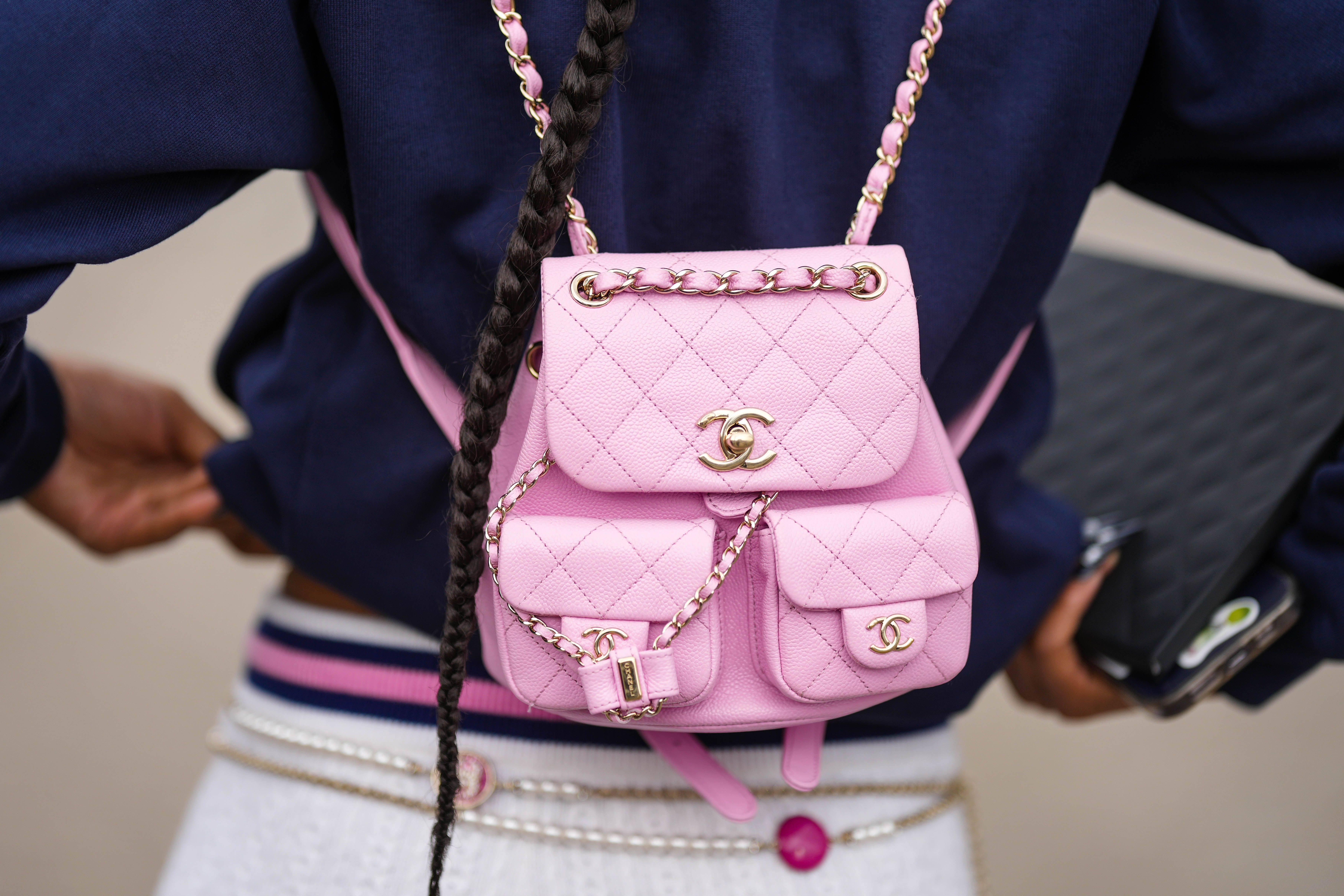 chanel white backpack purse