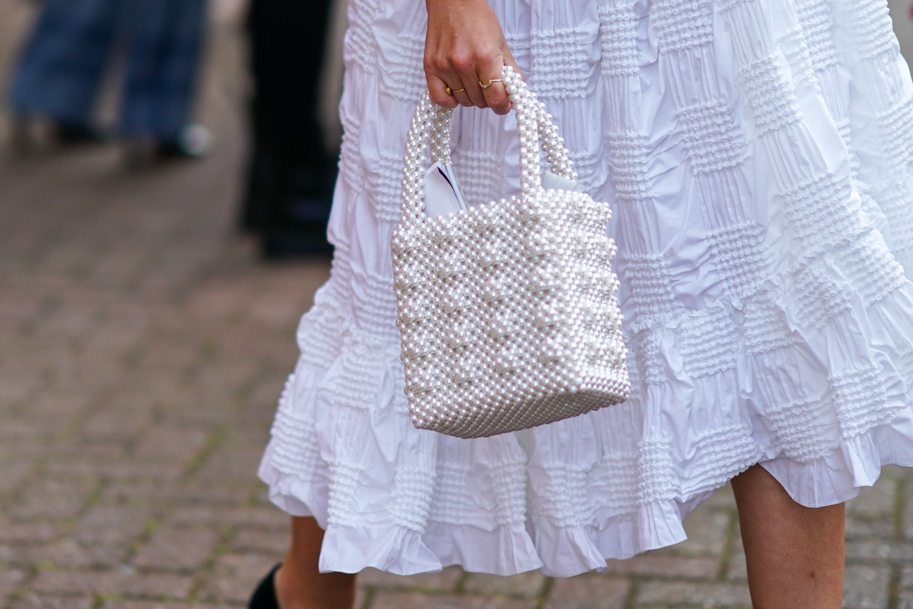 Black Satin Embroideried Clutch Bags Pearls Beads Evening Bags