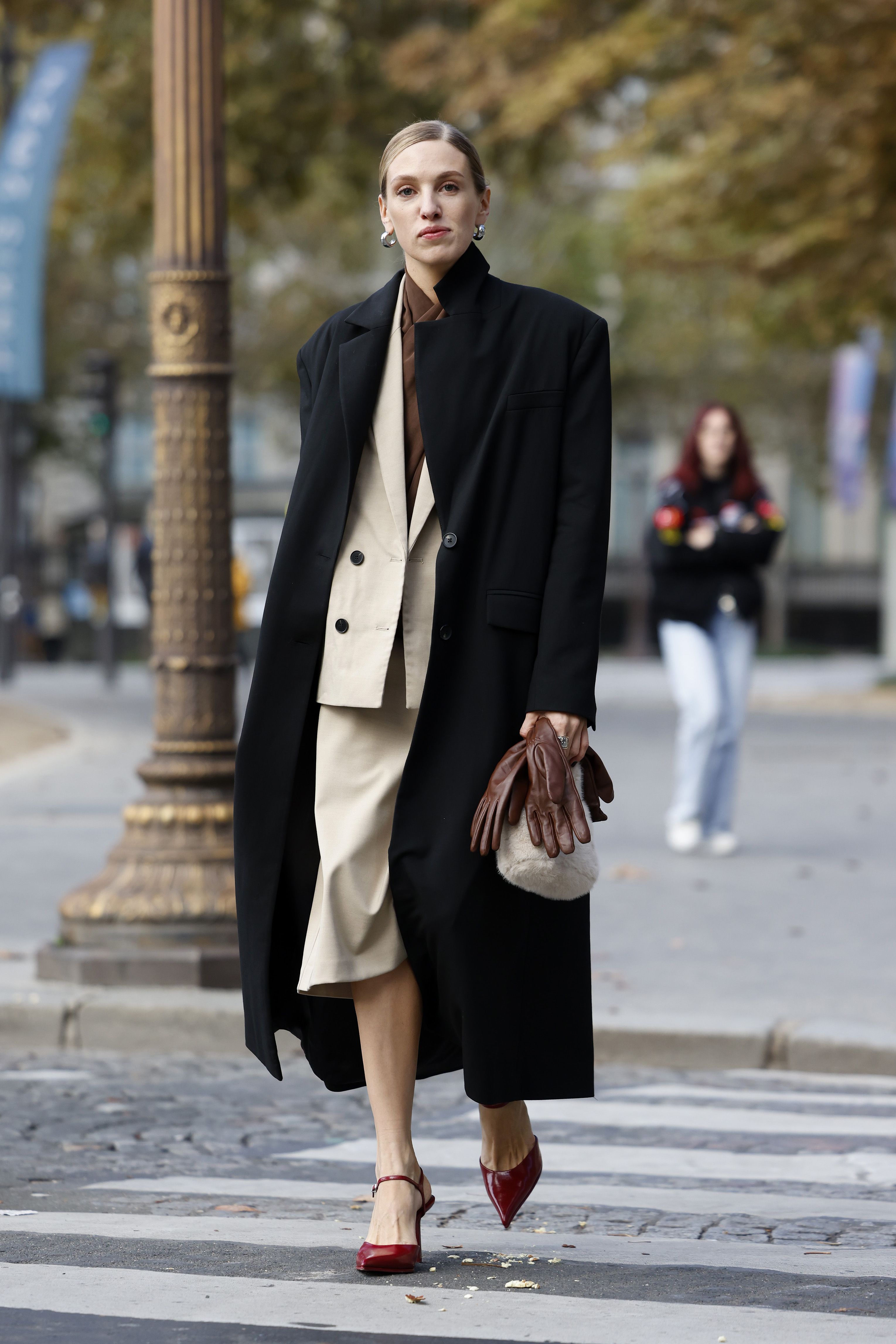 beige blazer coat