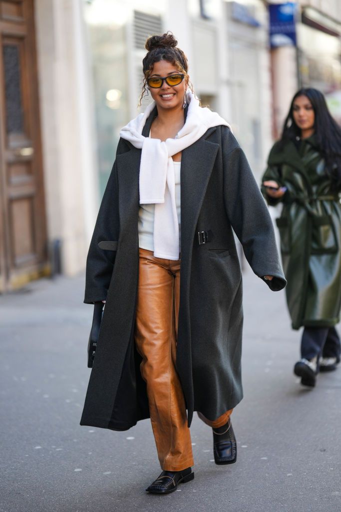 winter style // red leather pants