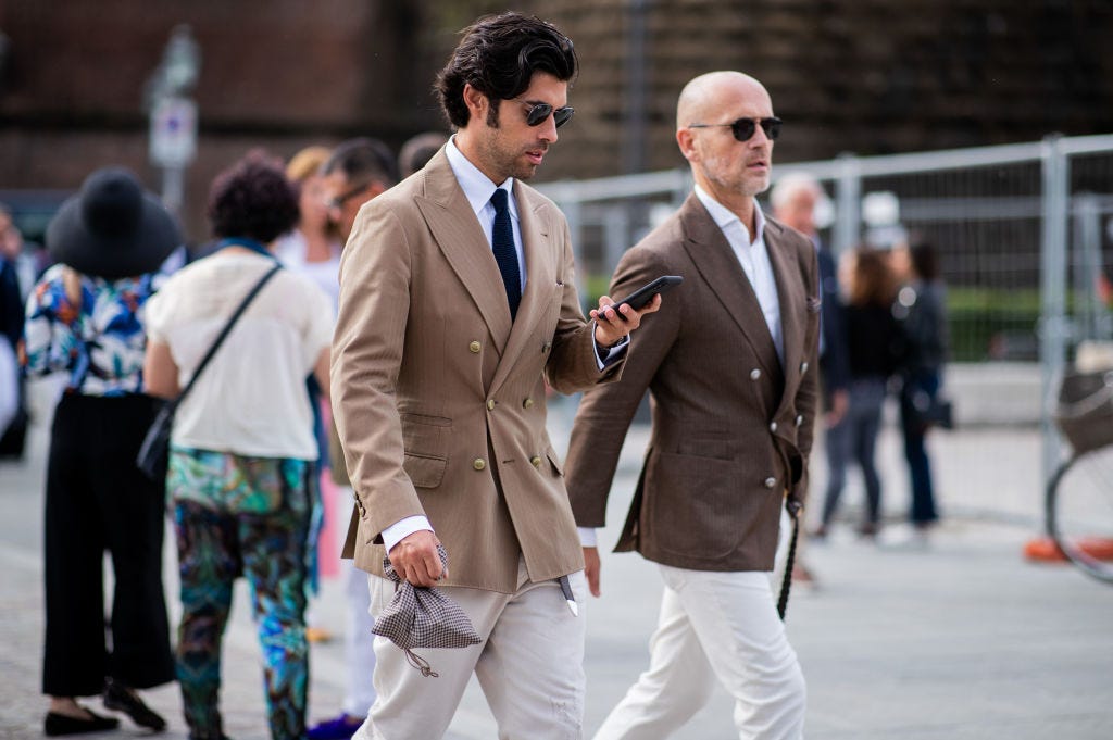 Abito cerimonia uomo elegante tessuto grigio principe di Galles