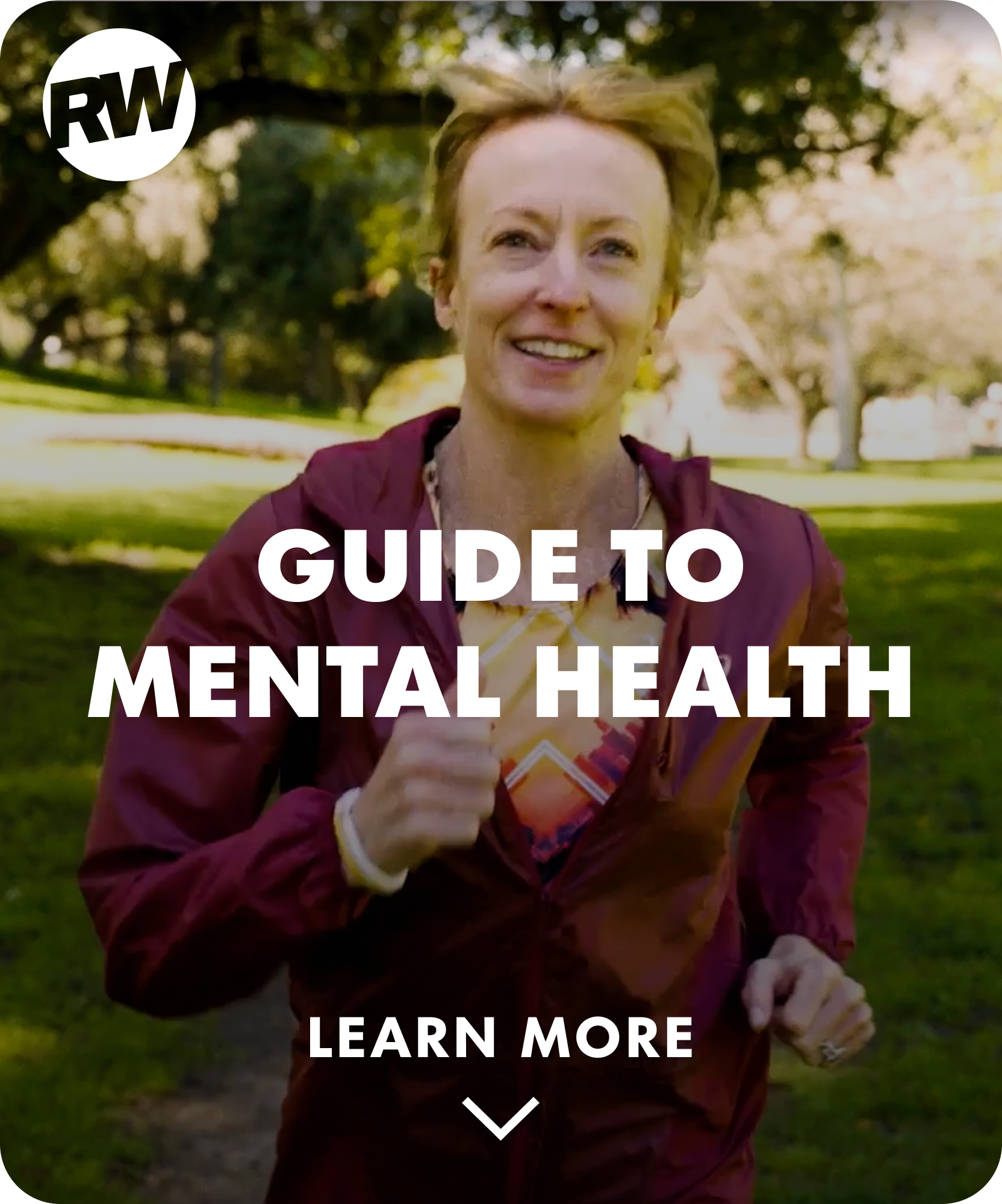 guide to mental health image featuring a person jogging