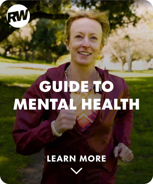 guide to mental health image featuring a person jogging