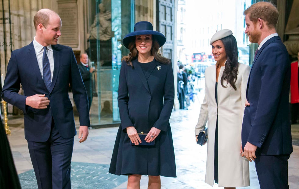Guillermo de Inglaterra y Kate Middleton con Meghan Markle y Harry de Inglaterra