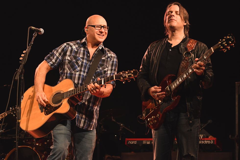 ken block and ryan newell performing in concert with sister hazel