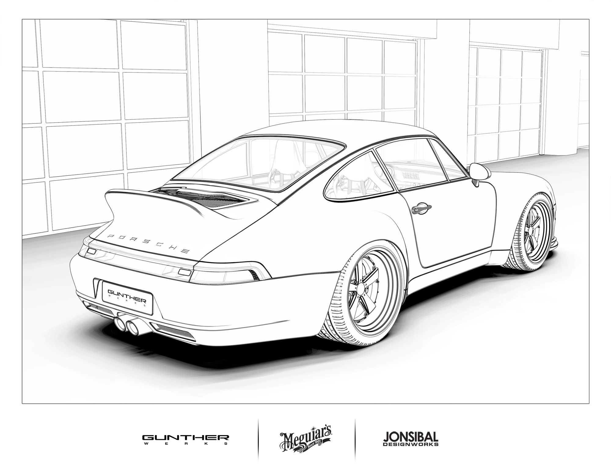 Drawings To Paint & Colour Cars - Print Design 011