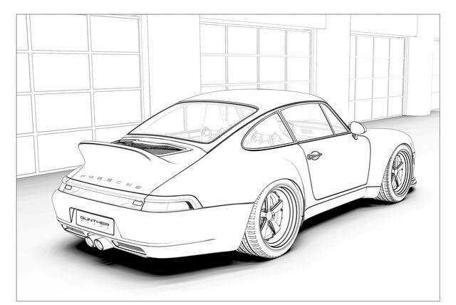 Drawings To Paint & Colour Cars - Print Design 019