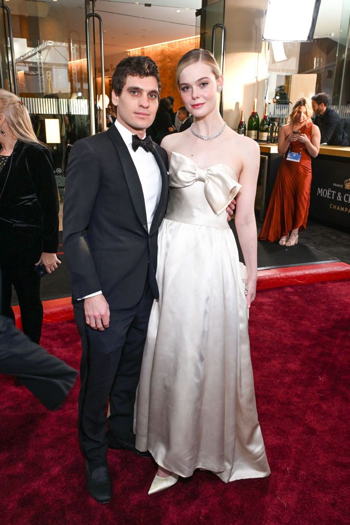 elle fanning and gus wenner at the 2024 golden globes