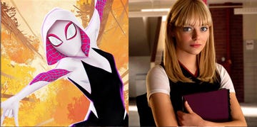 emma stone as gwen stacy and gwen stacy and spiderwoman
