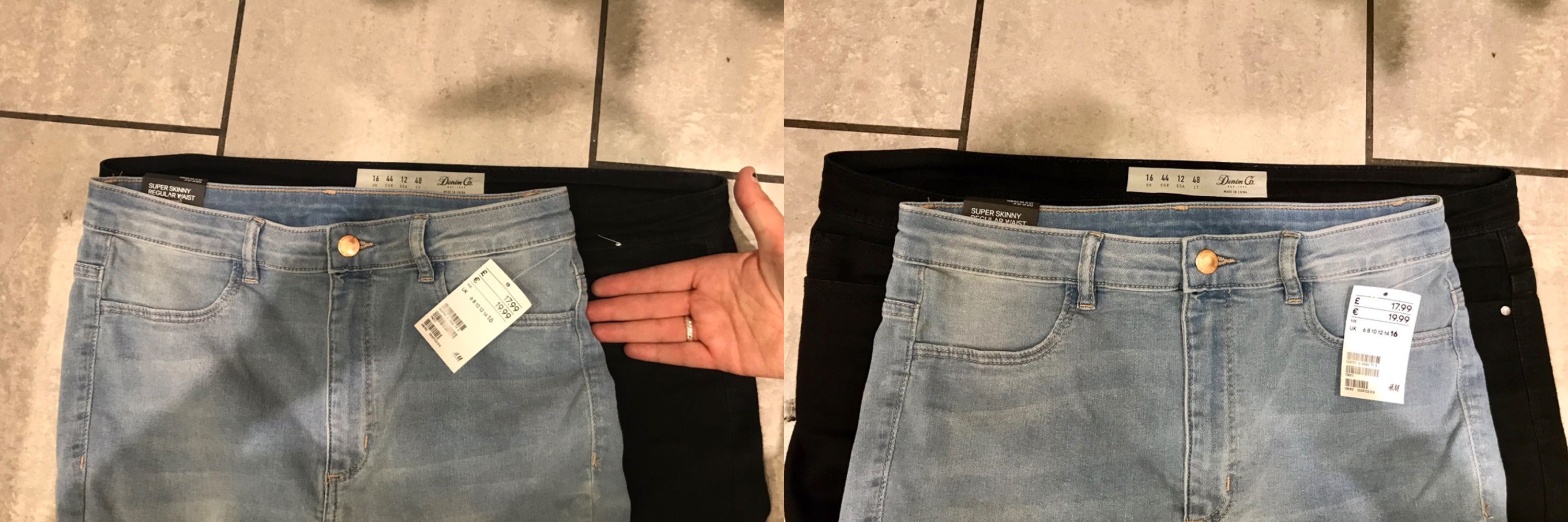 H and m outlet jeans sizing